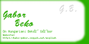 gabor beko business card